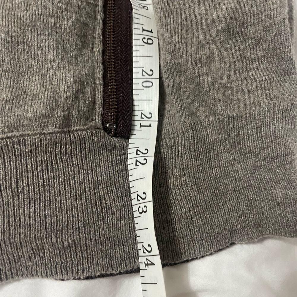 Laurie B. Full Zip Cotton Wool Cashmere Reversible Hoodie Sweater Brown Gray - Picture 6 of 15